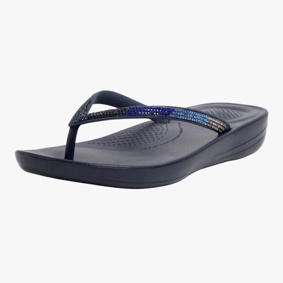 FitFlop Womens Size 5 Flip Flops Navy Ombre IQushion Ergonomic Arch Support - Picture 2 of 8